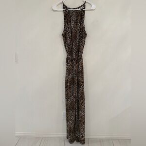 Emma & Michele Leopard Print Pants in Black and Brown